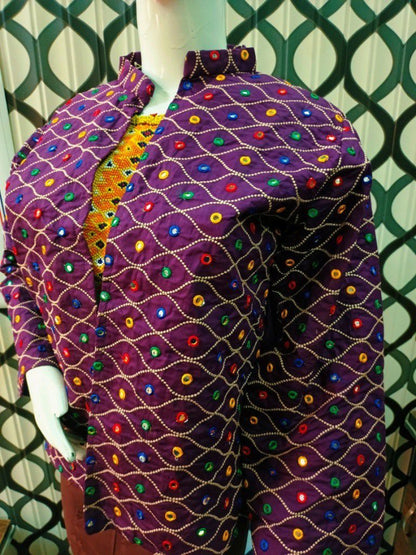 Pakistani Multi Mirror Fabric Open Jacket