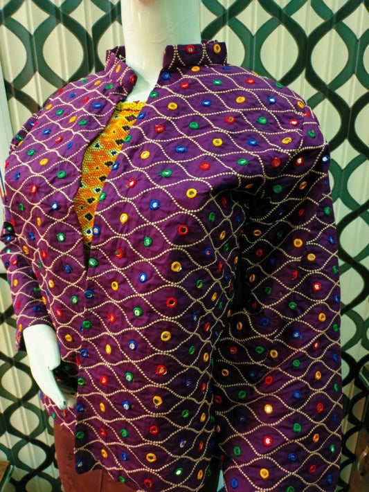 Pakistani Multi Mirror Fabric Open Jacket