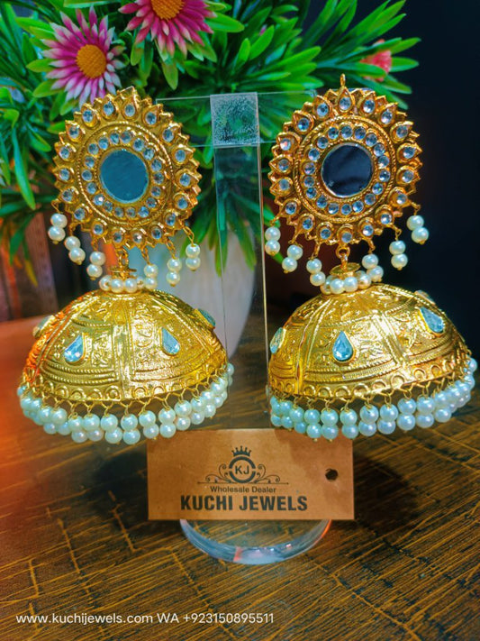 Big Jhumka Golden Ear Ring