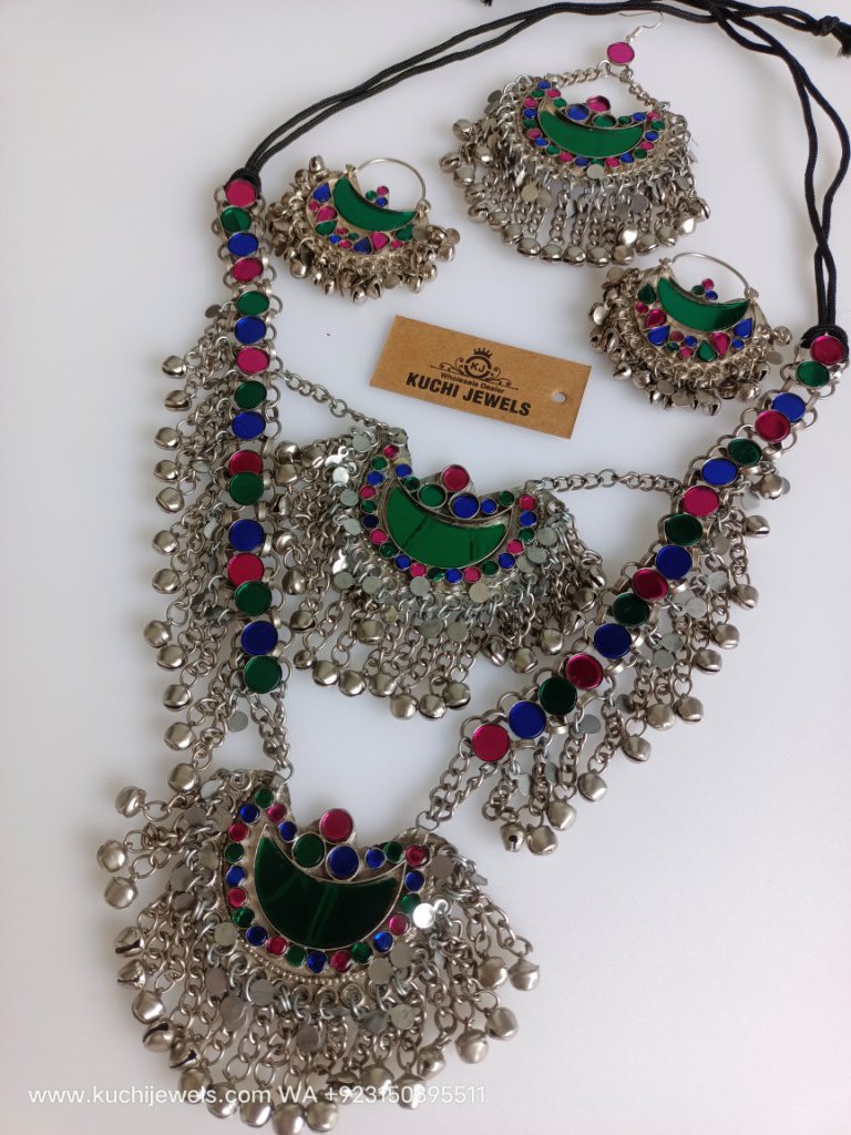 Double Pendant Afghani Necklace Set