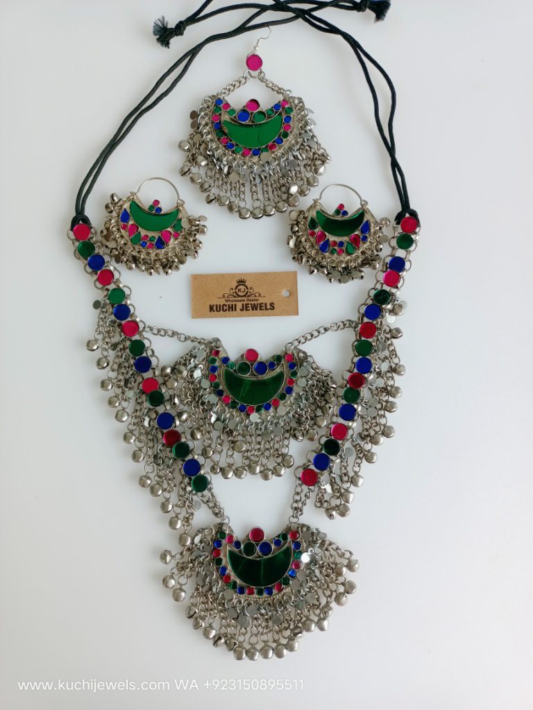 Double Pendant Afghani Necklace Set