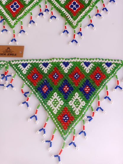 Hand Crafted Afghan Beaded Patches Set