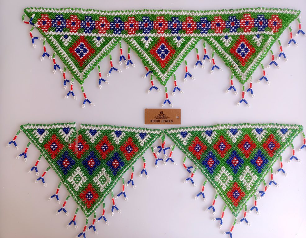 Hand Crafted Afghan Beaded Patches Set