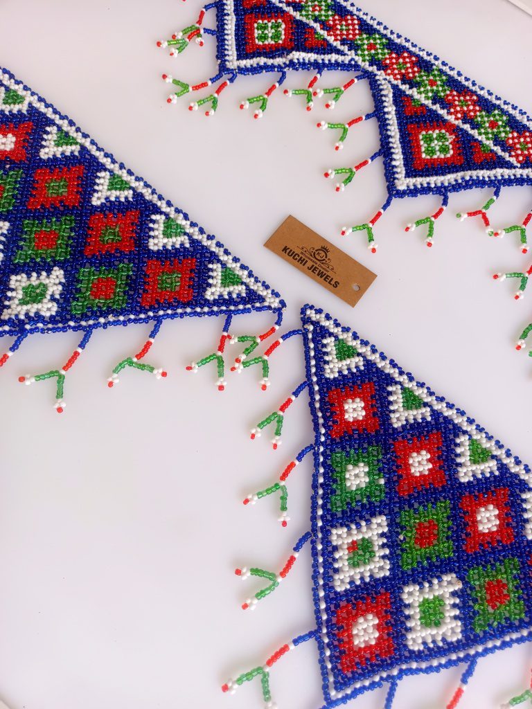 Hand Crafted Afghan Beaded Patches Set