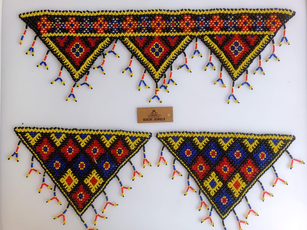 Hand Crafted Afghan Beaded Patches Set