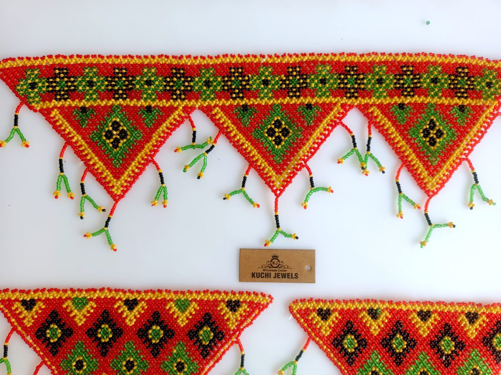 Hand Crafted Afghan Beaded Patches Set