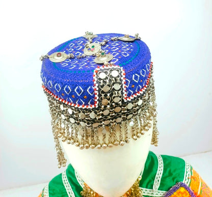 Afghani Cap With Bells Head Piece