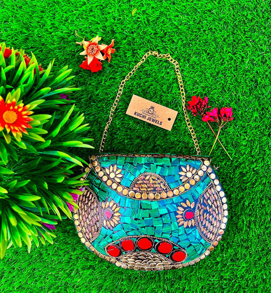 Indian Metal And Stone Bag For Women