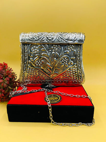 Indian Metal Silver Color Clutch