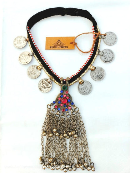 Long Bells and Antique Coins Choker