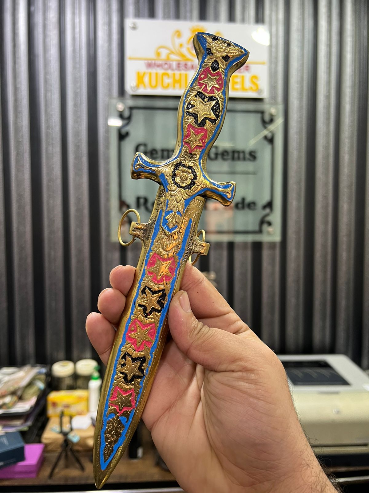 Metal Crafted Khanjar/Knife for Home Decoration