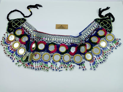 Mirror and Beads Fabric Belt