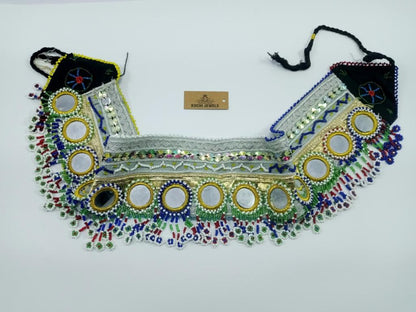 Mirror and Beads Fabric Belt