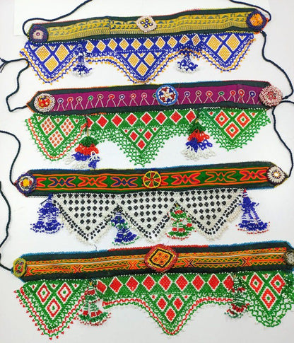 Multi Beads Patch and Fabric Belt