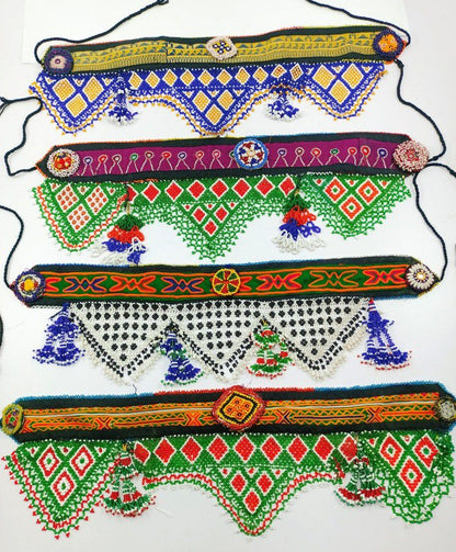 Multi Beads Patch and Fabric Belt