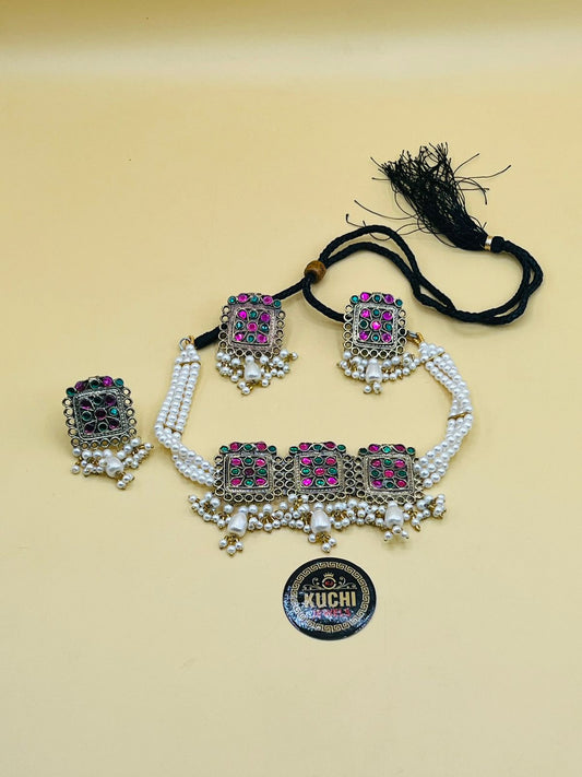 Multi Color Afghan Traditional Choker Set