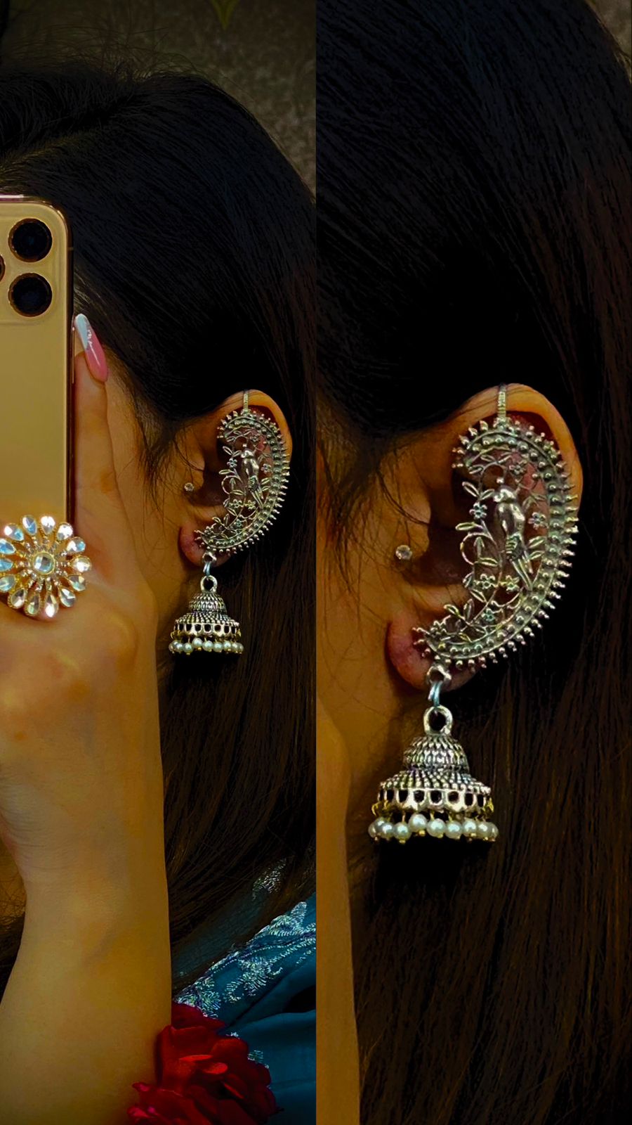 Peacock Style Jumka Ear Ring