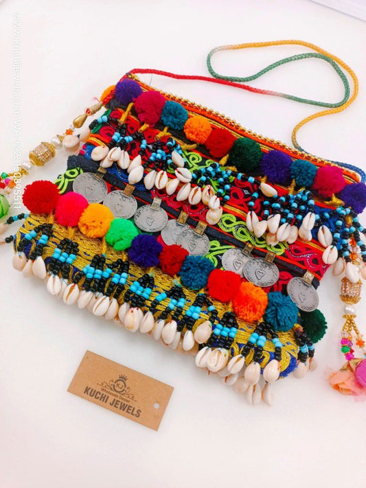 Pompom And Shell Pouch