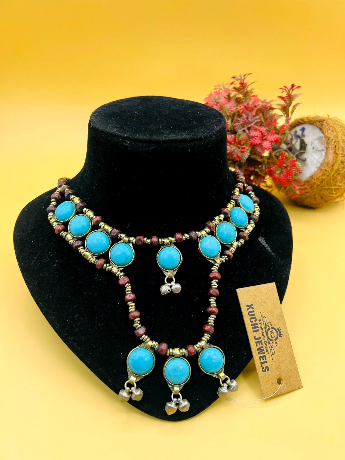 Round Turquoise Stone Necklace