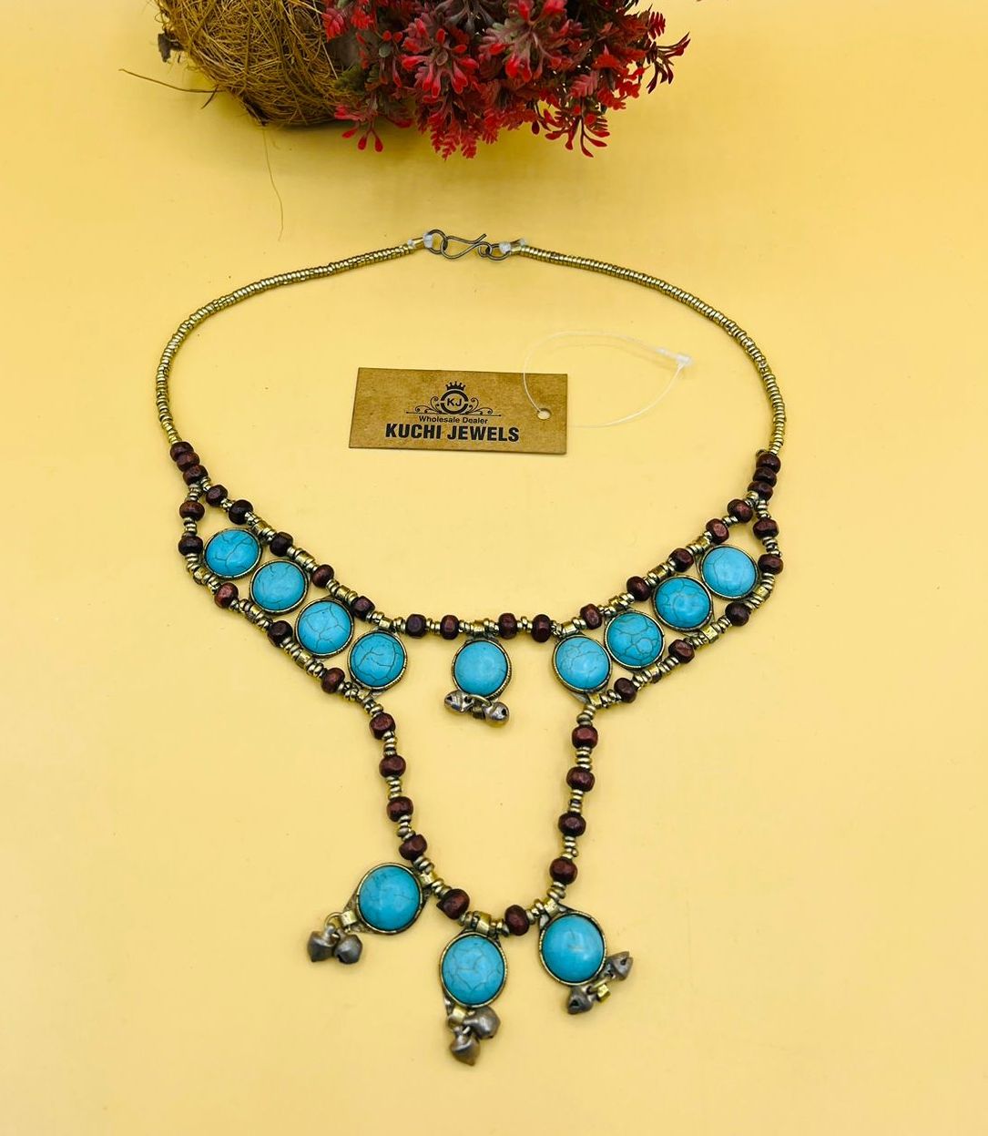 Round Turquoise Stone Necklace