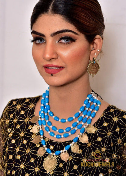 Royal Beads and Indian Coin Necklace Set