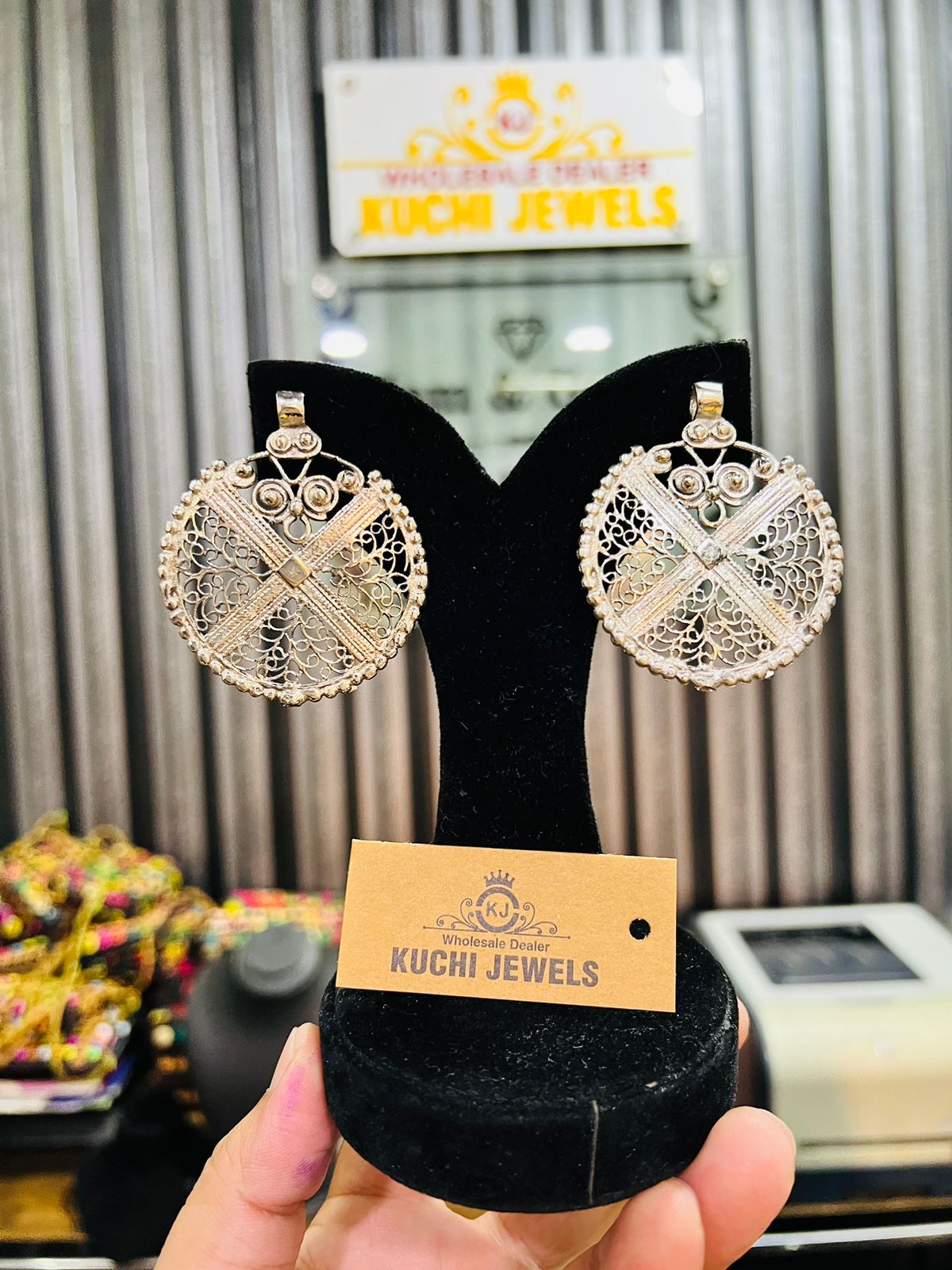 Small Round Carving Unique Ear Rings