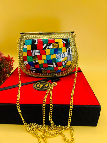 Small Stylish Indian Multi Stone Bags for Girls