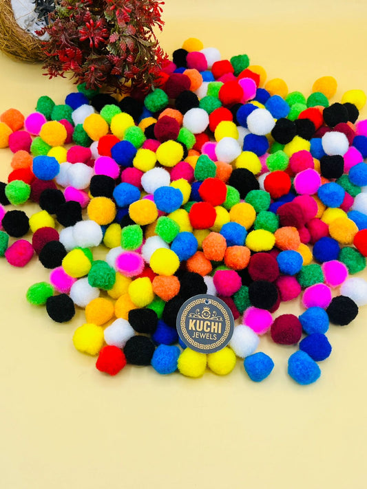 Solid Color Pompom Cotton Balls For Dress Accessories 50 Pcs