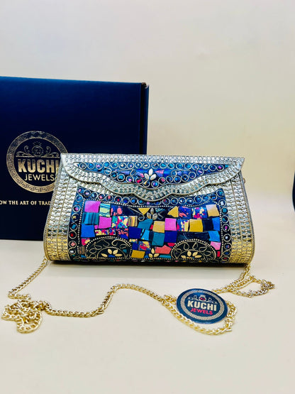 Indian Metal Stone Long Bag