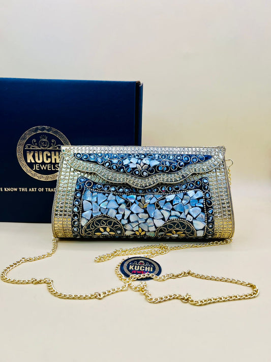 Indian Metal Stone Long Bag