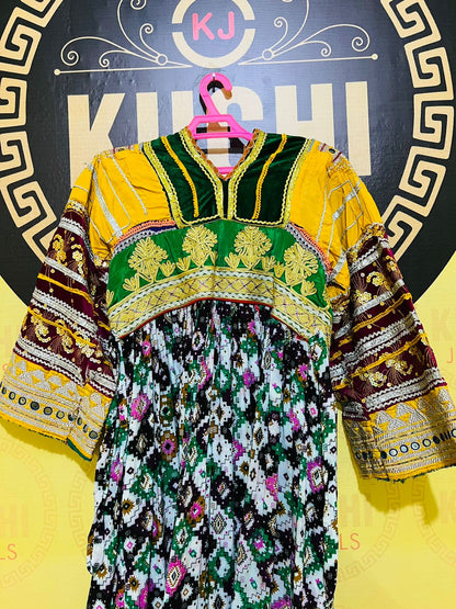 Vintage Afghan Shirt With Linen Fabric Stuff