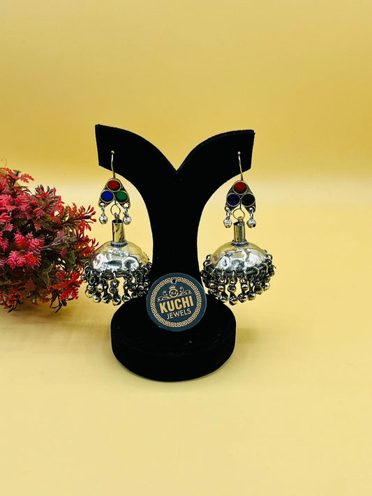 Vintage Kuchi Silver Bells Earrings