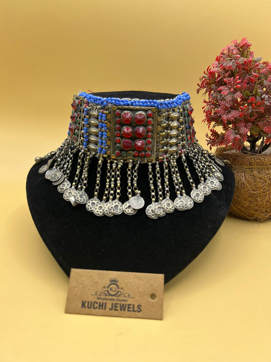 Vintage Old Colorful Afghani Choker