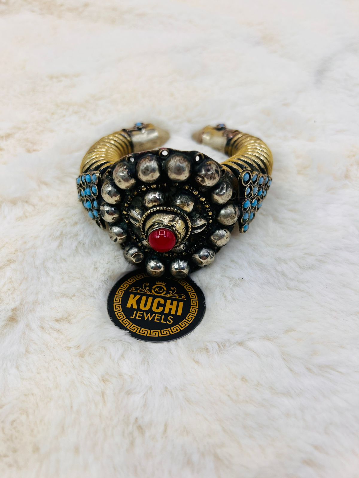 Vintage Turquoise Beads Turkmen Bracelet