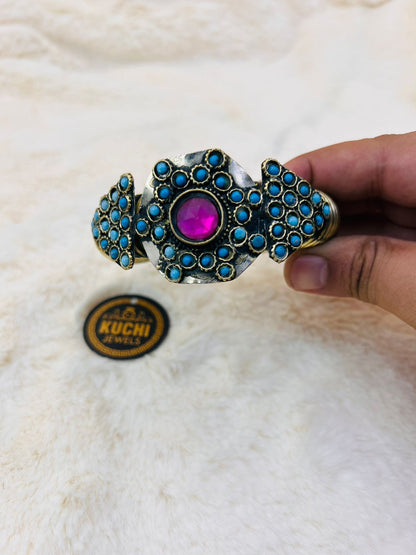 Vintage Turquoise Beads Turkmen Bracelet