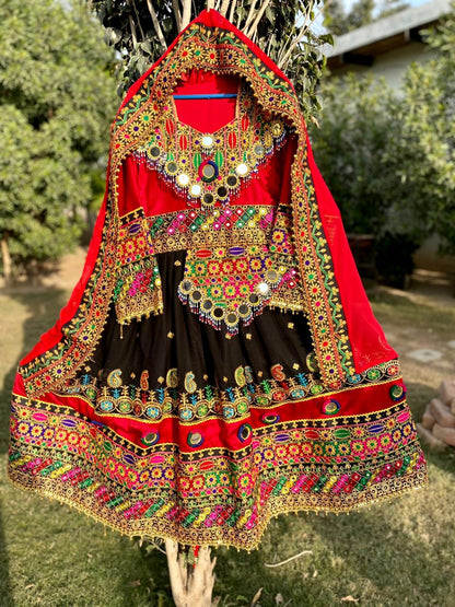 Bridal Wear Afghan Tribal Dress Including Trouser and Scarf