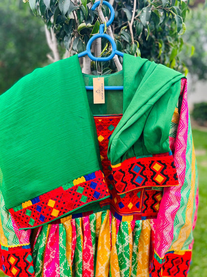 Afghani Dress Made By Banarsi Fabric With Tribal Embroidery