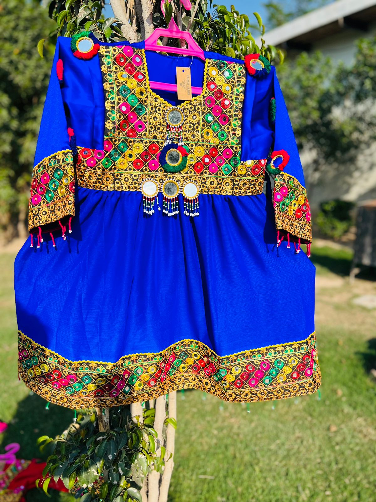 Kid's Cultural Afghan Embroidered Dress