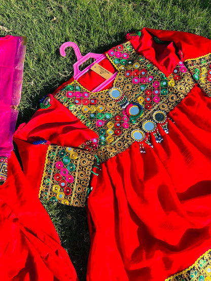 Kid's Cultural Afghan Embroidered Dress