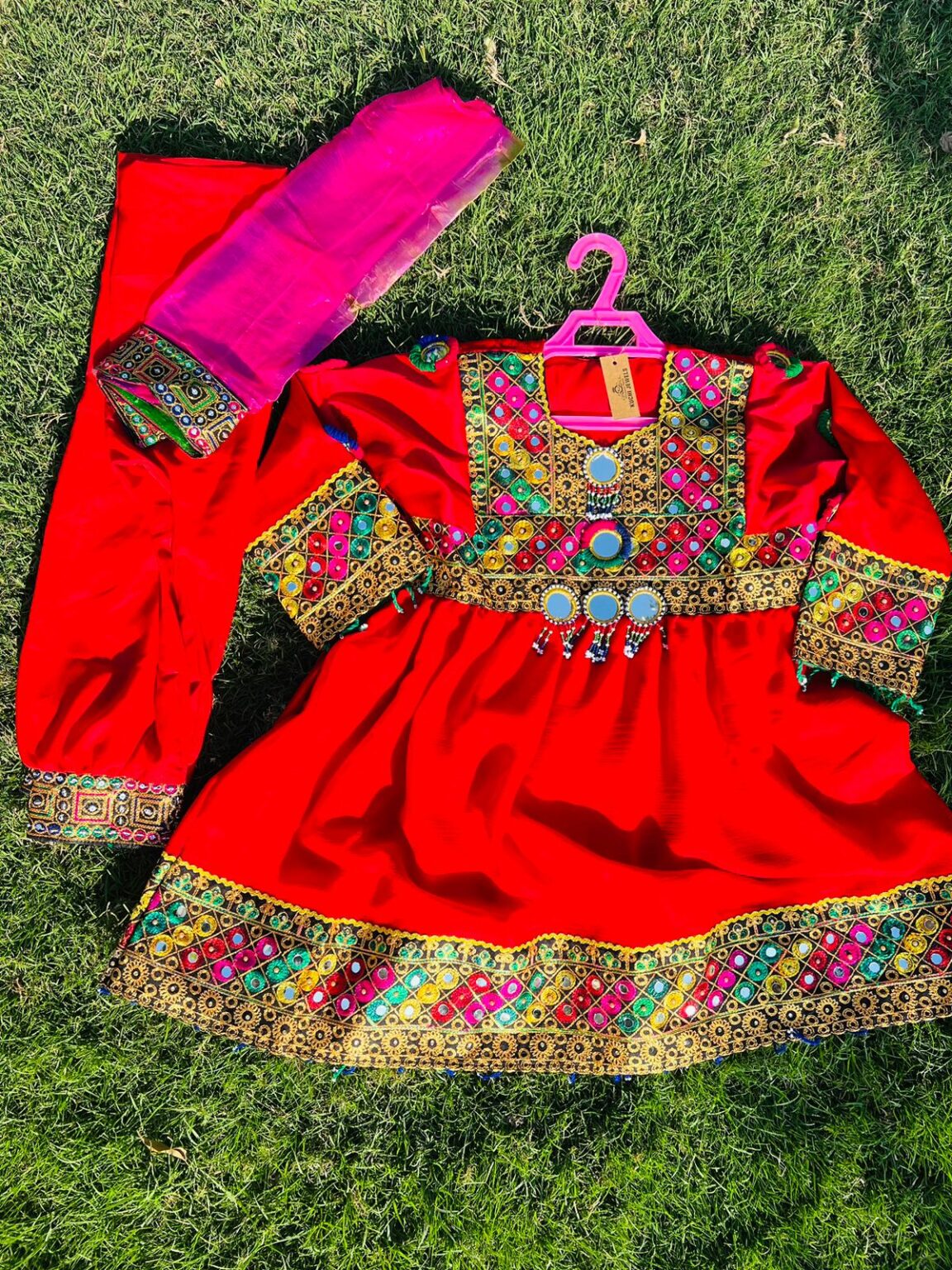 Kid's Cultural Afghan Embroidered Dress