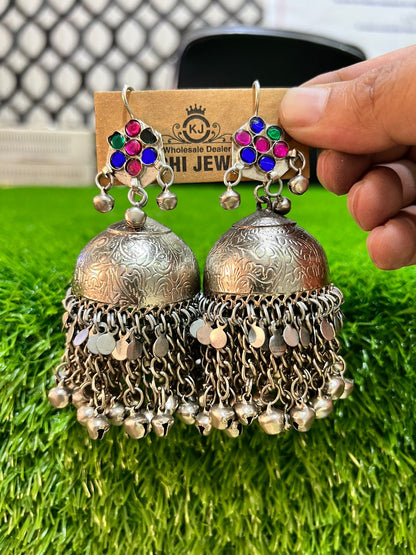 Metal Bells Large Heavy Jhumka Ear Rings