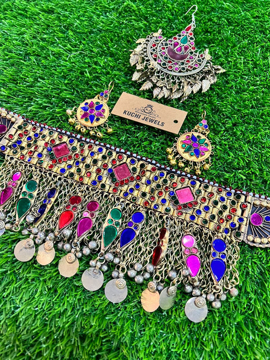 Tribal Choker Set With Antique Head Tikka