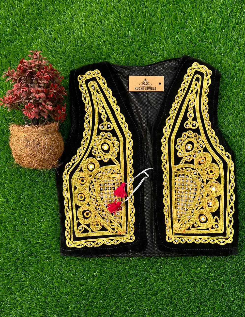 Afghani Charma Velvet Kids Vest