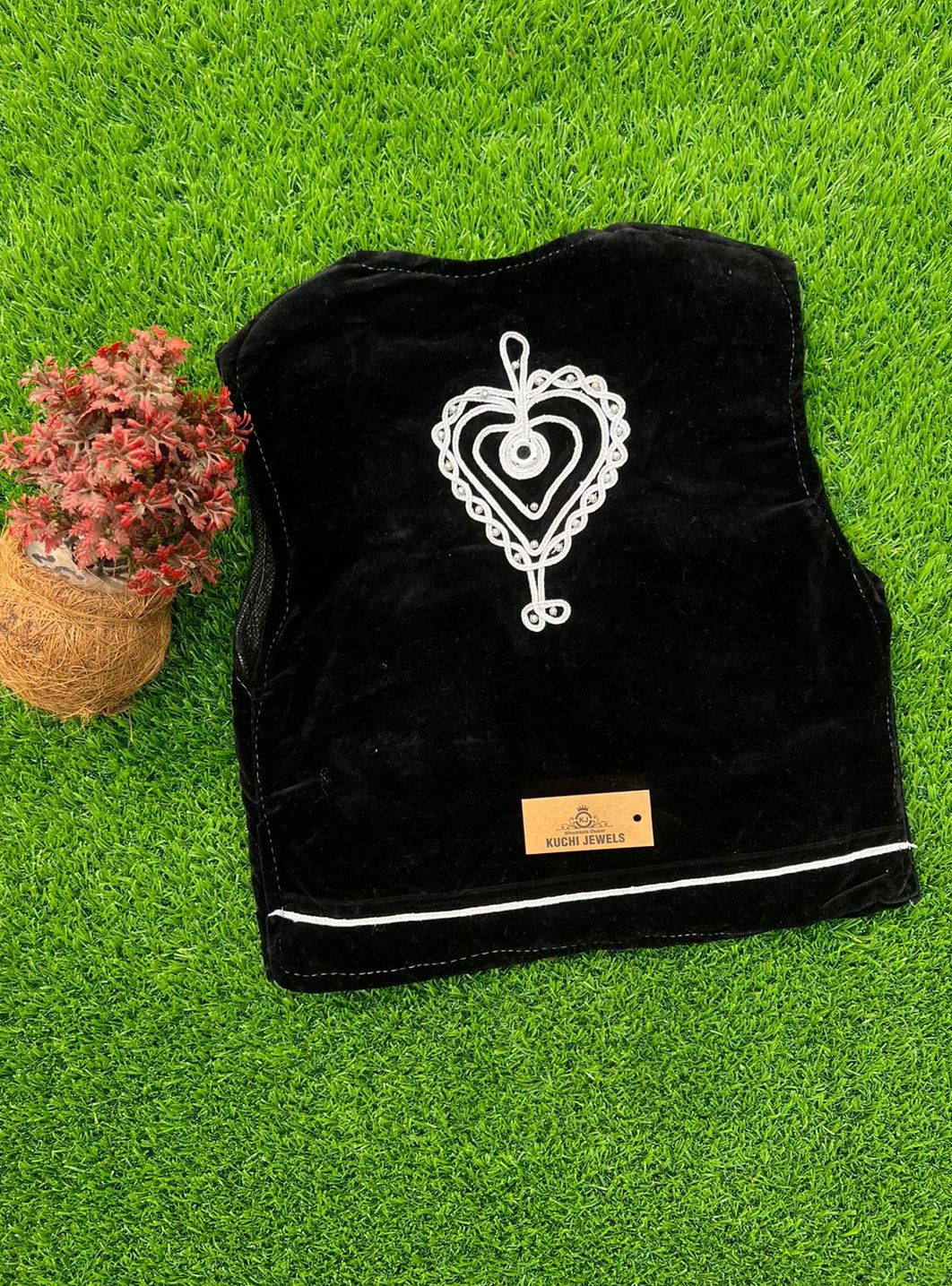 Afghani Charma Velvet Kids Vest