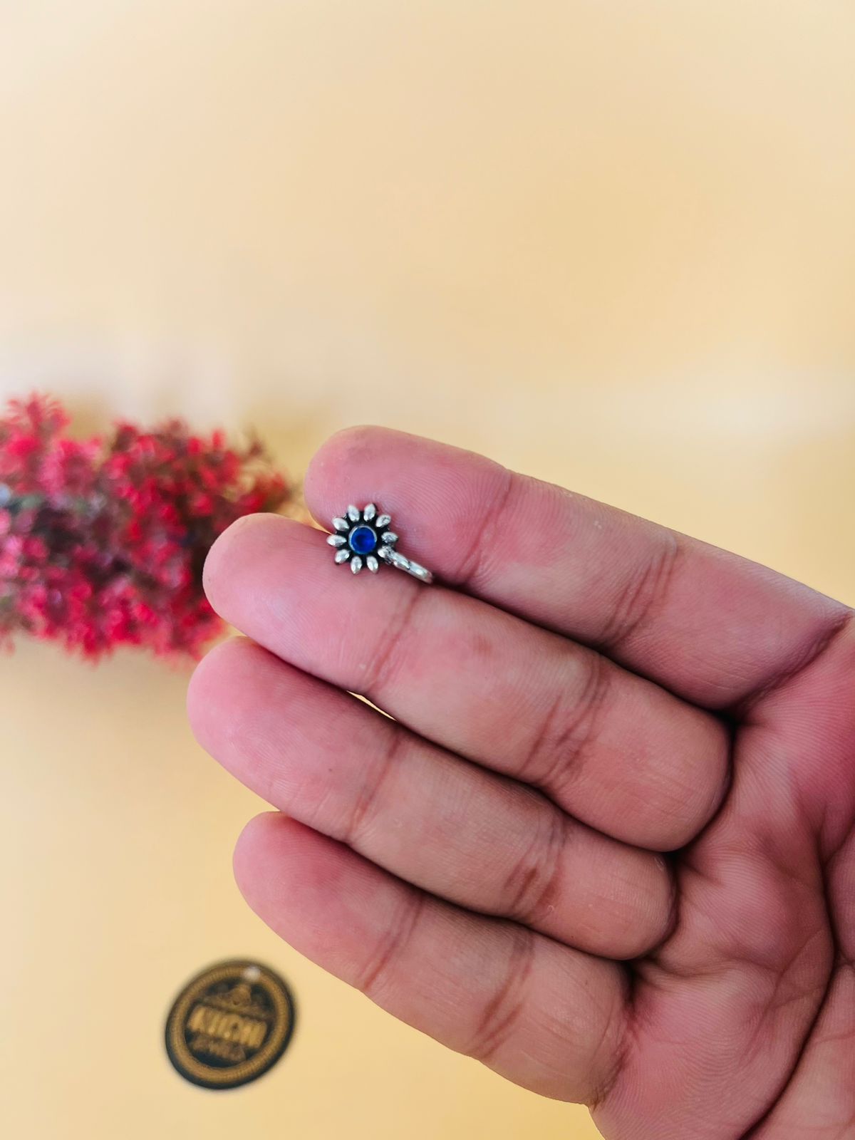 Oxidized Stone Round Nose Clip