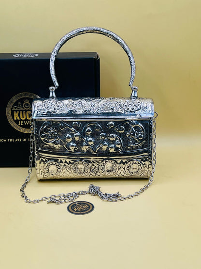 Metal Flower Style Indian Bag