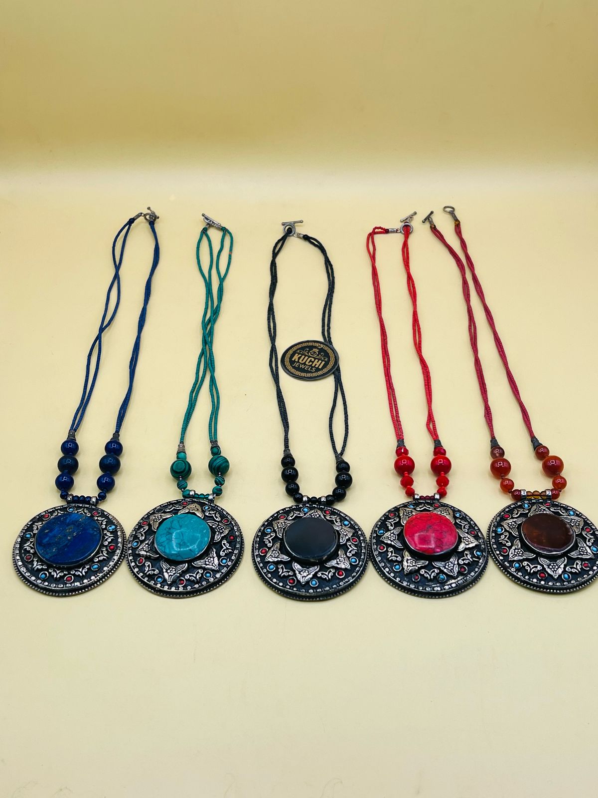 Multi Color Pendant Stone Necklace