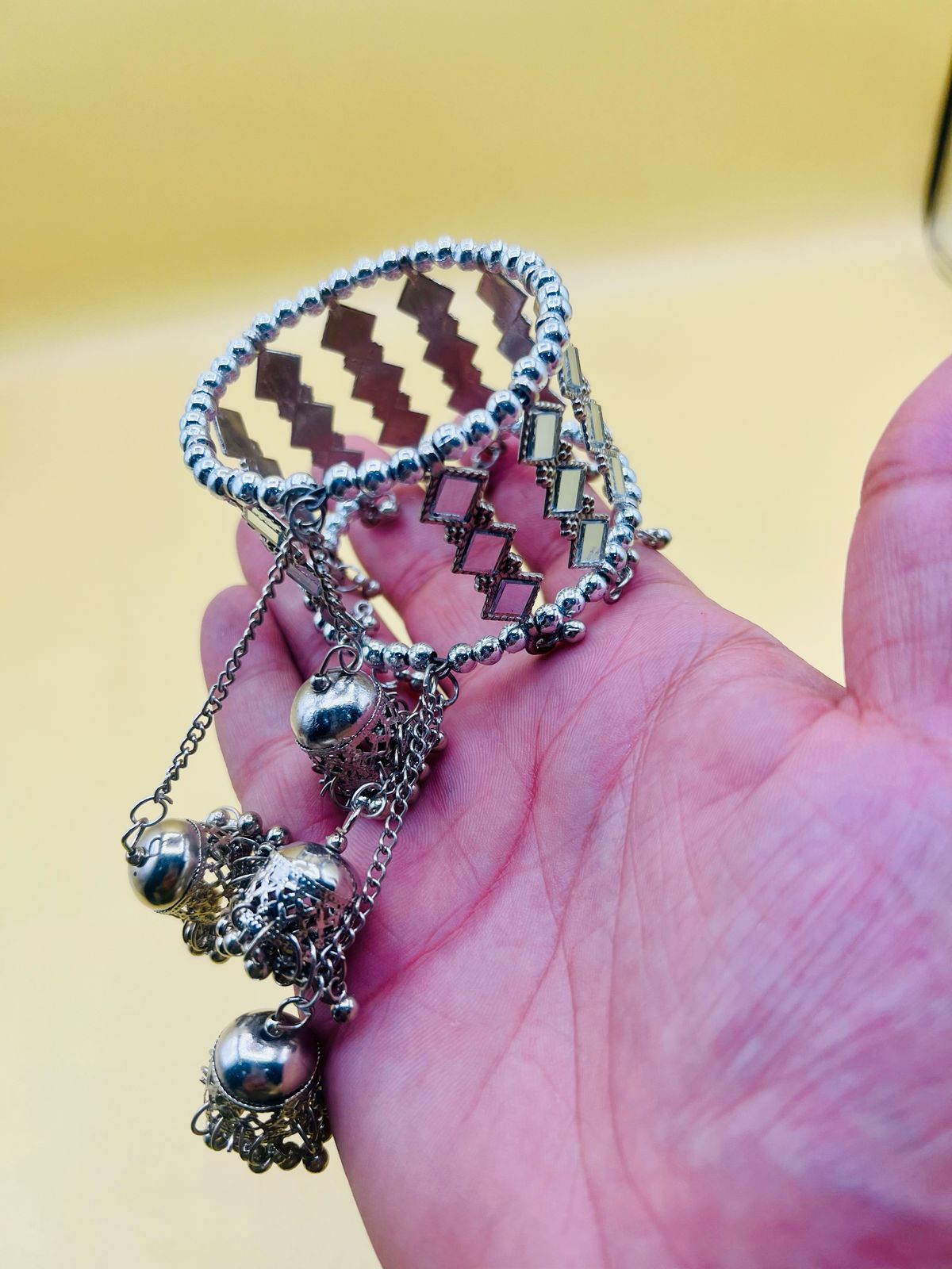 Mirror Work And Jhumki Bracelet