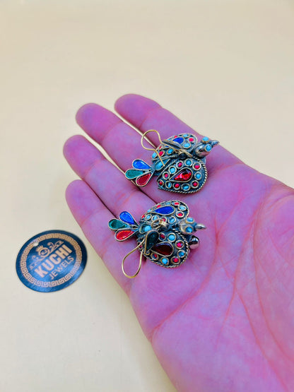 Wing Bird Multi Stone Earrings
