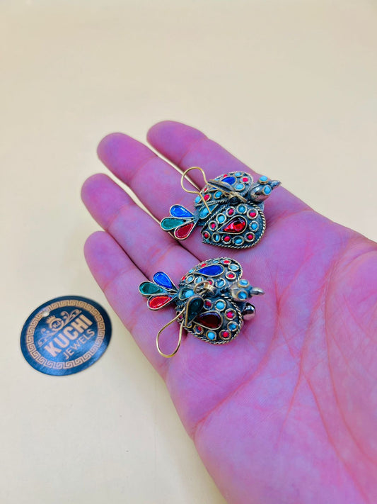 Wing Bird Multi Stone Earrings
